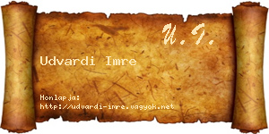 Udvardi Imre névjegykártya